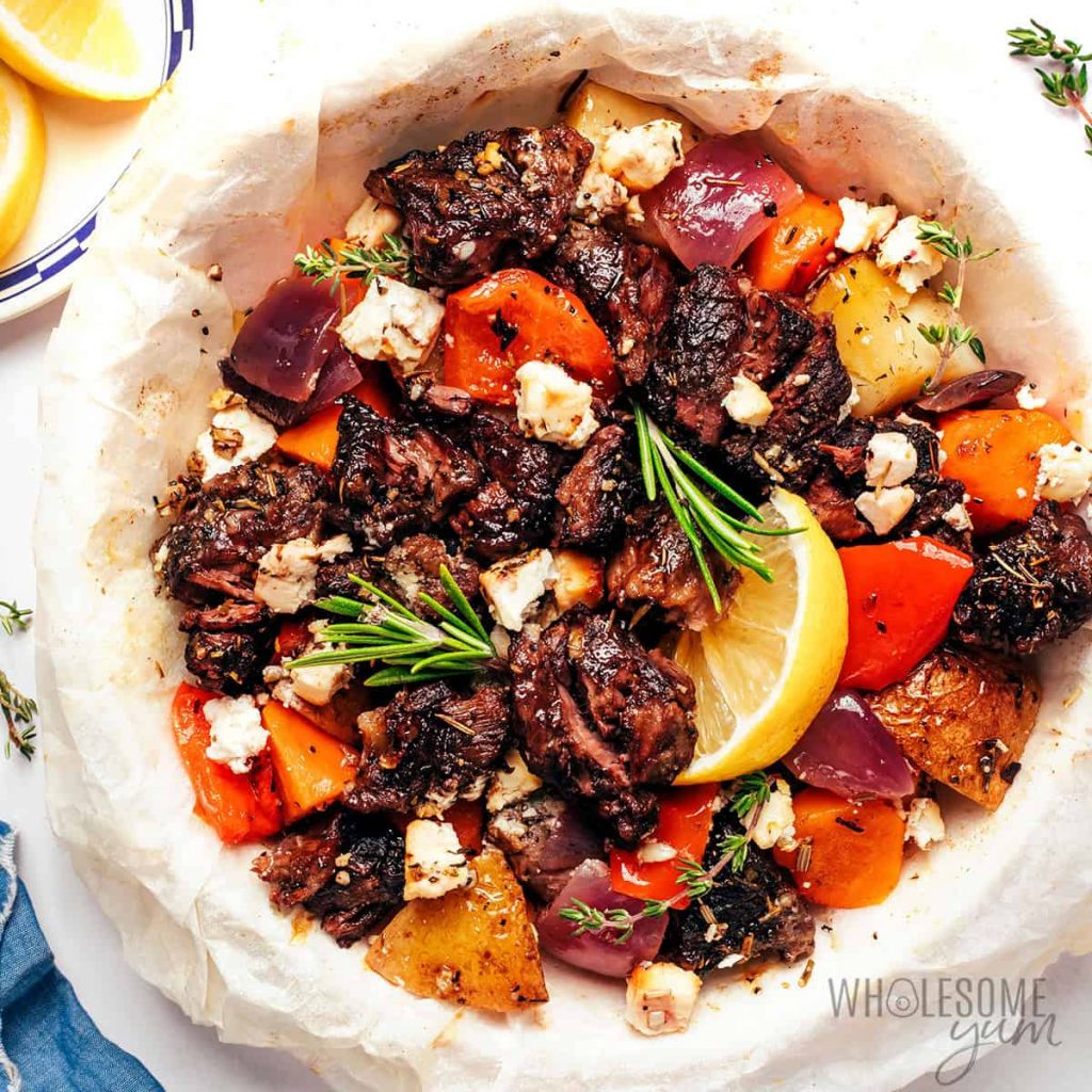 Kleftiko (Greek Lamb) – Wholesome Yum Lamb kleftiko in a bowl.