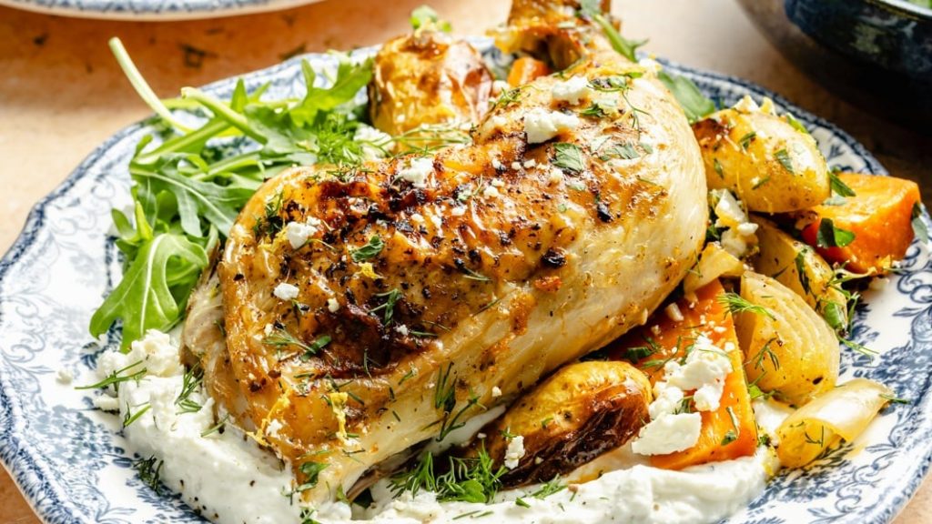 The BEST Whole Roasted Chicken (with veggies & feta) The BEST Whole Roasted Chicken (with veggies & feta)